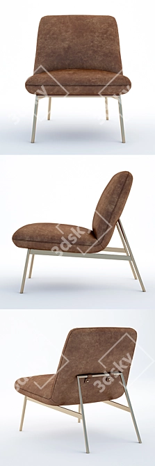 Elegant Brooks Slipper Chair 3D model image 2