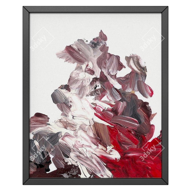 Suggested title: Modern Red Abstract Art 3D model image 1