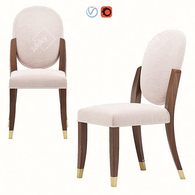 Elegant Winslet Chair: Timeless Luxury 3D model image 1