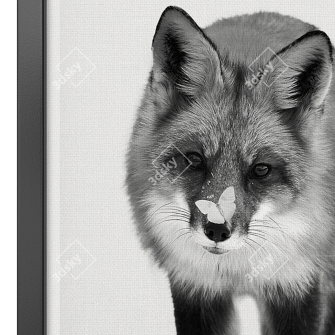 Modern Black and White Animal Art 3D model image 2