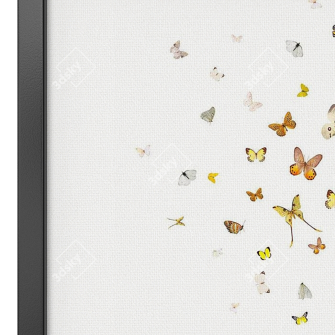 Modern Butterfly Collage Art 3D model image 2