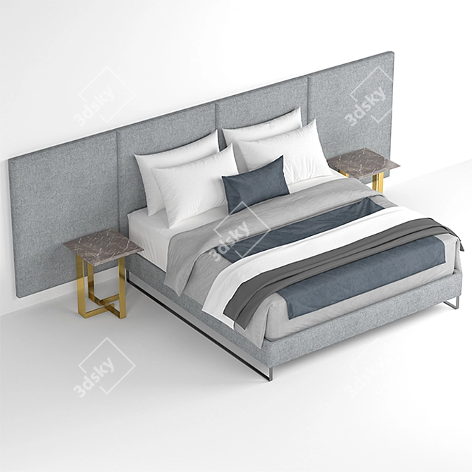 Elegant 3DMax Bed Set 3D model image 2