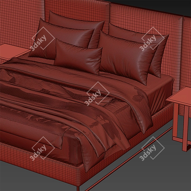 Elegant 3DMax Bed Set 3D model image 3