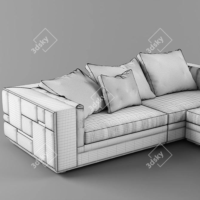 Luxury Leather Sectional Sofa: Visionnaire BABYLON 3D model image 3