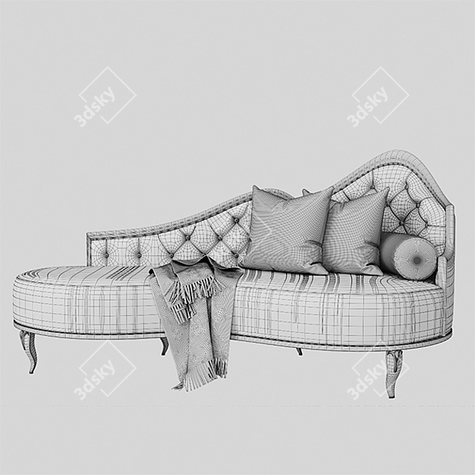 Elegant and Timeless Chaise Lounge 3D model image 2