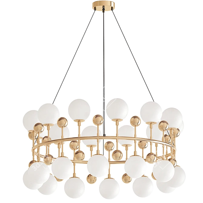 Milk Bubble Ring Chandelier - Exquisite Elegance 3D model image 1