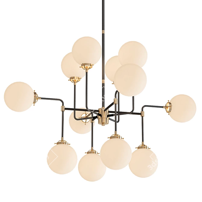 Vintage-inspired Bistro Globe Chandelier 3D model image 1