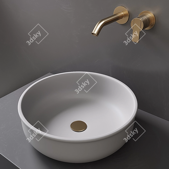 Sleek PR005 Washbasin 3D model image 1