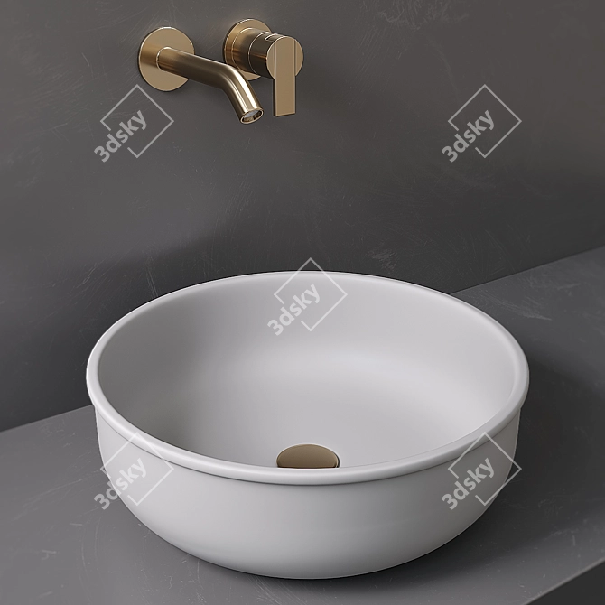 Sleek PR005 Washbasin 3D model image 2