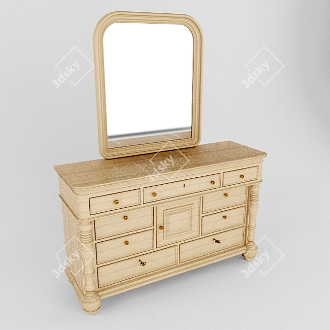 Vintage Keyed Chest 3D model image 2