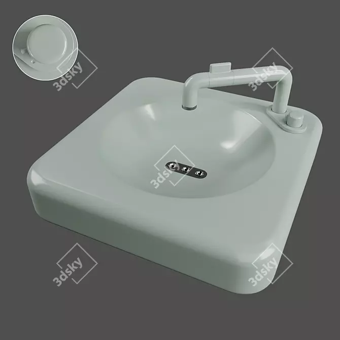  Stylish Wash Basin 3D model image 1