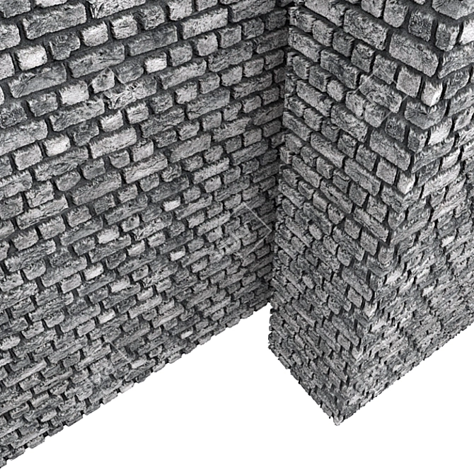 Basalt Brick Coating: High-Quality Wall Texture 3D model image 3