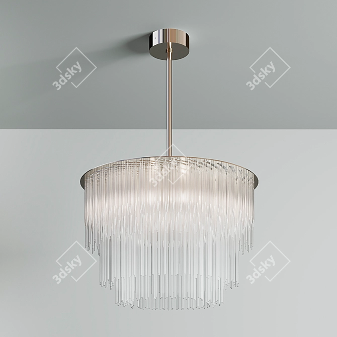 Polished Nickel Pendant Light 3D model image 1