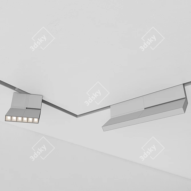 Sleek Magnetic Track Lighting 3D model image 3