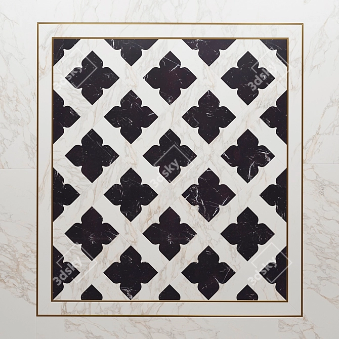 Elegant Marble Tile & Decor 3D model image 3