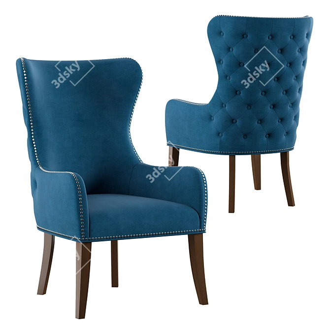 Madison Park Wingback Accent Chair: Classic Elegance for Your Home 3D model image 1