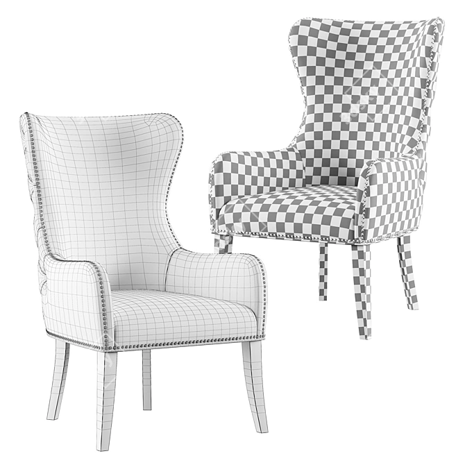 Madison Park Wingback Accent Chair: Classic Elegance for Your Home 3D model image 3