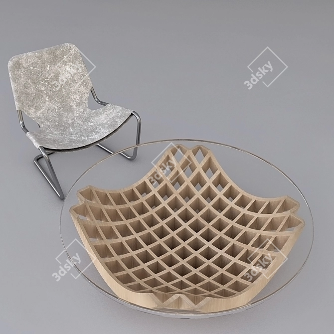 Sleek Table Set: Modern & Chic 3D model image 1