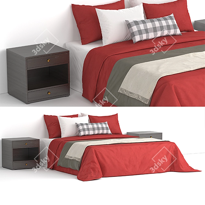 3DMax Bed: Modern Design, High-Quality 3D model image 1