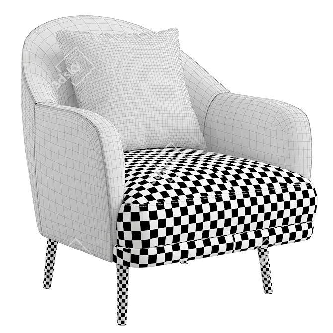 Cozy Fabric Armchair: Comfort and Style 3D model image 2