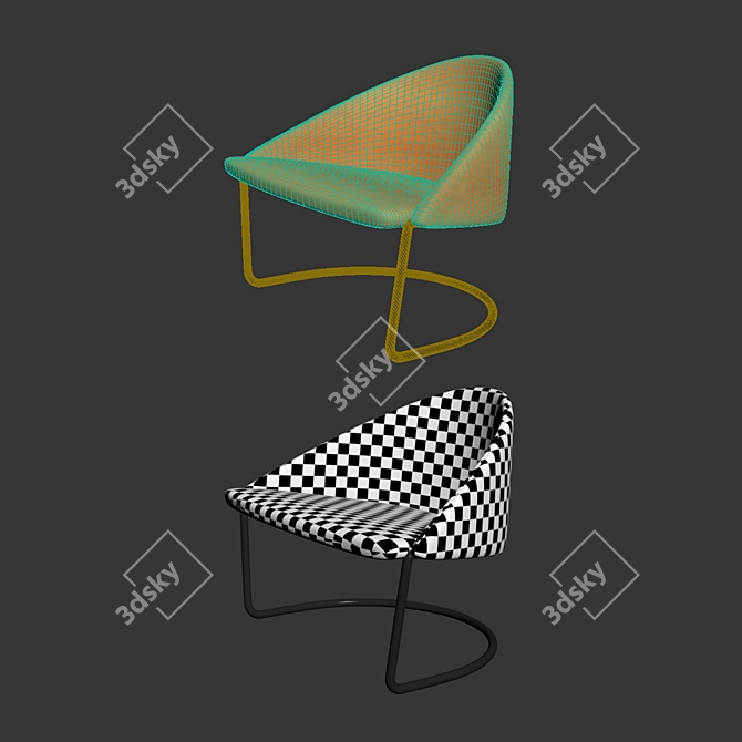 Modern Circle Chair: 3ds Max + Vray 3D model image 3