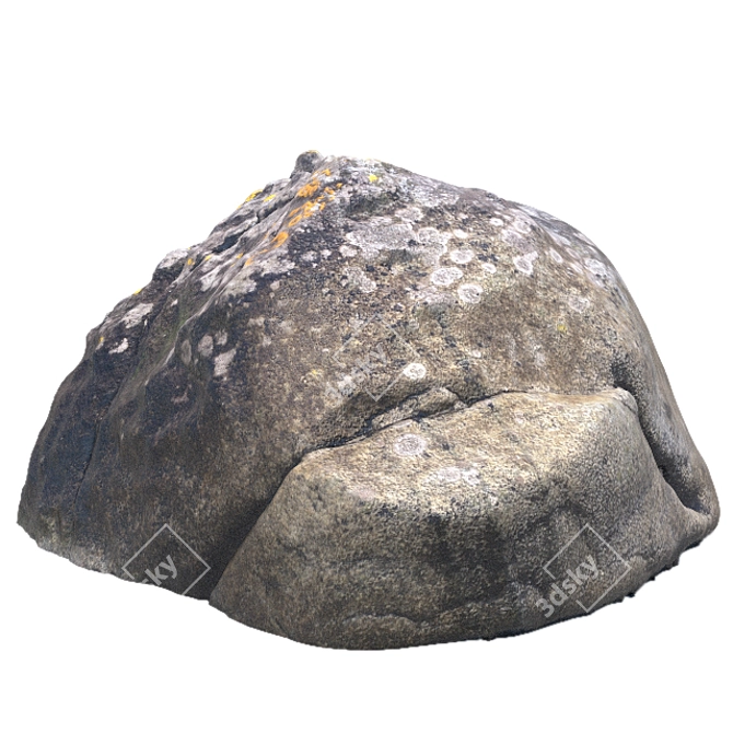 Coastal Gem: Photogrammetry-Generated Beach Rock 3D model image 1