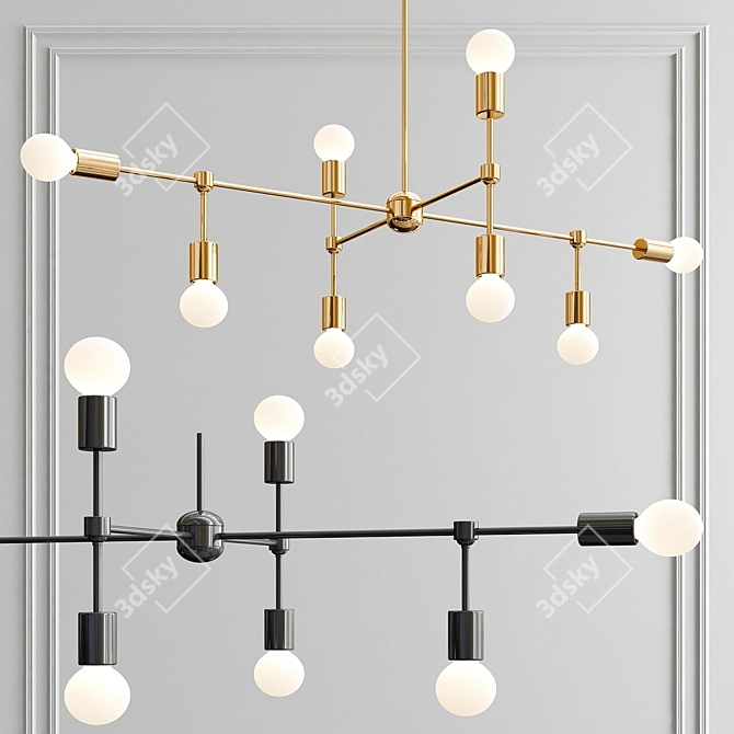 Sleek Illumination: Modern Light Fixtures 3D model image 1