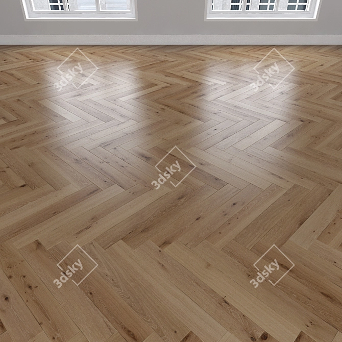 Oak Parquet: Herringbone, Linear & Chevron 3D model image 2