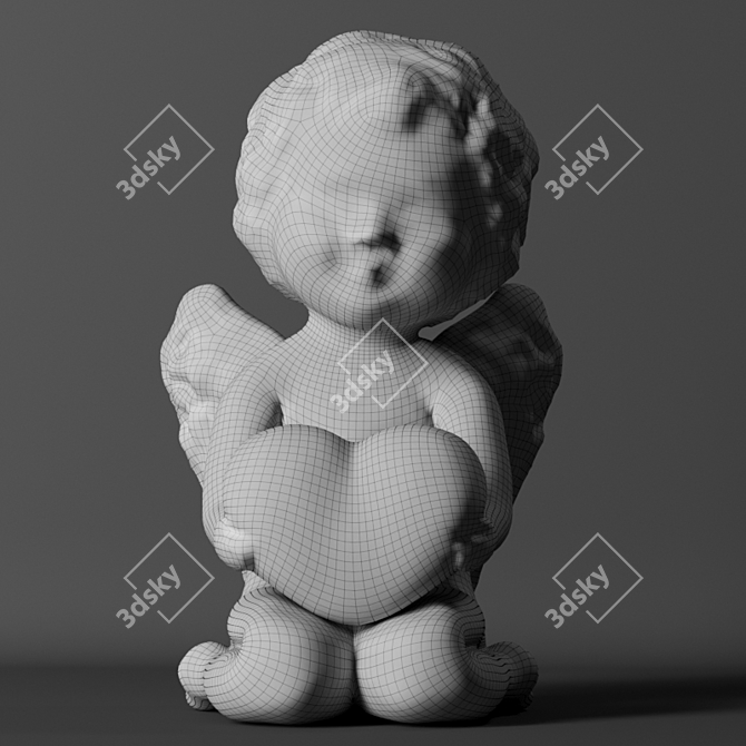 Heavenly Messenger: Angel Figurine 3D model image 2
