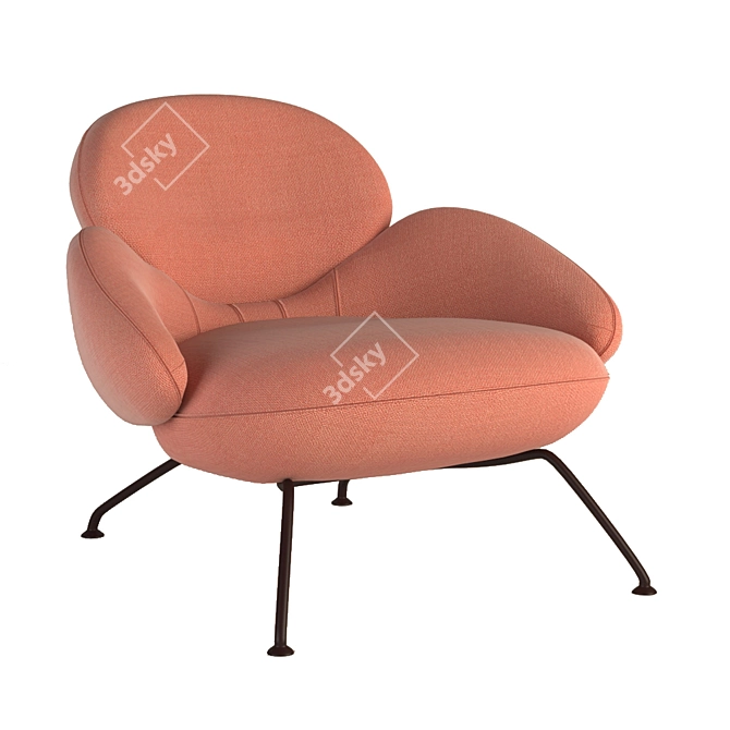 Baixa Softline Fabric Armchair 3D model image 1