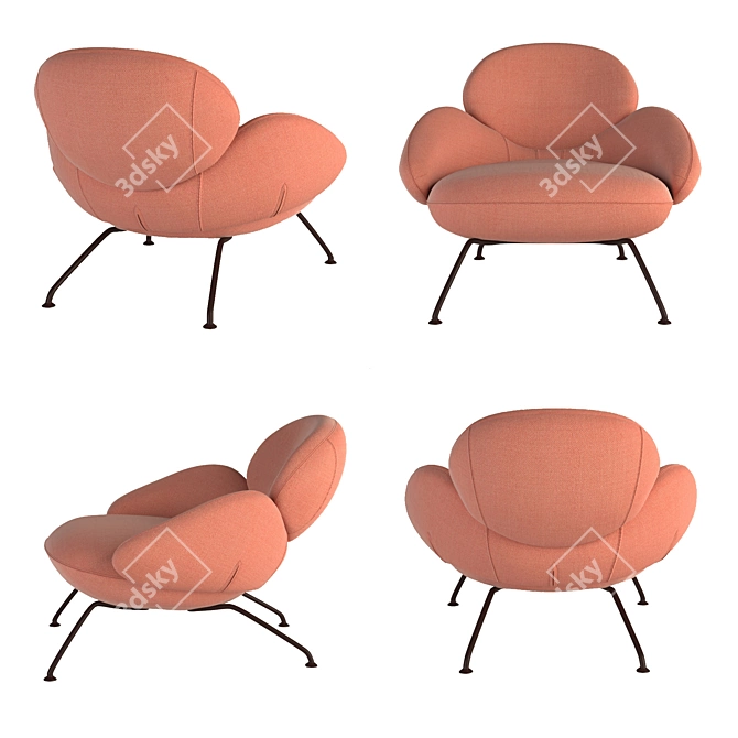 Baixa Softline Fabric Armchair 3D model image 2