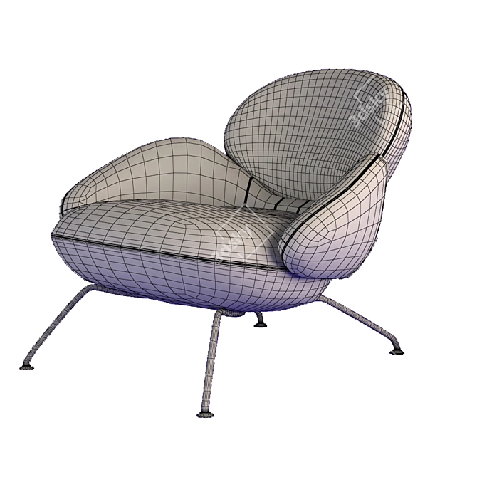 Baixa Softline Fabric Armchair 3D model image 3