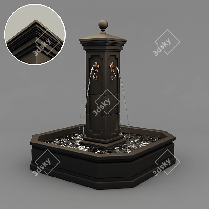 Versatile Garden Fountain 3D model image 1