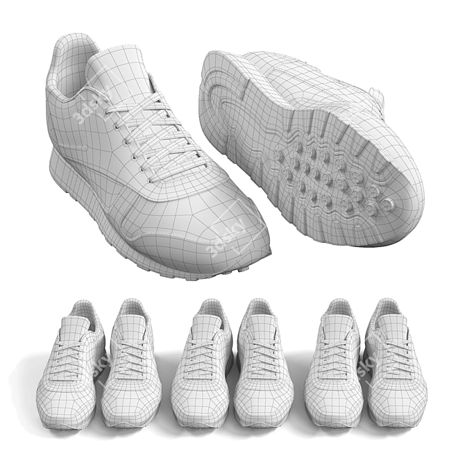 Procedurally Designed Sneakers 3D model image 3