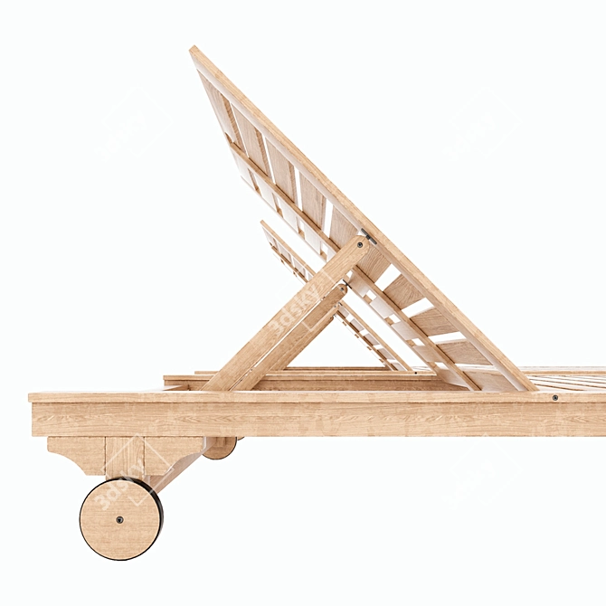 PORTO Wooden Deck Chair 3D model image 2