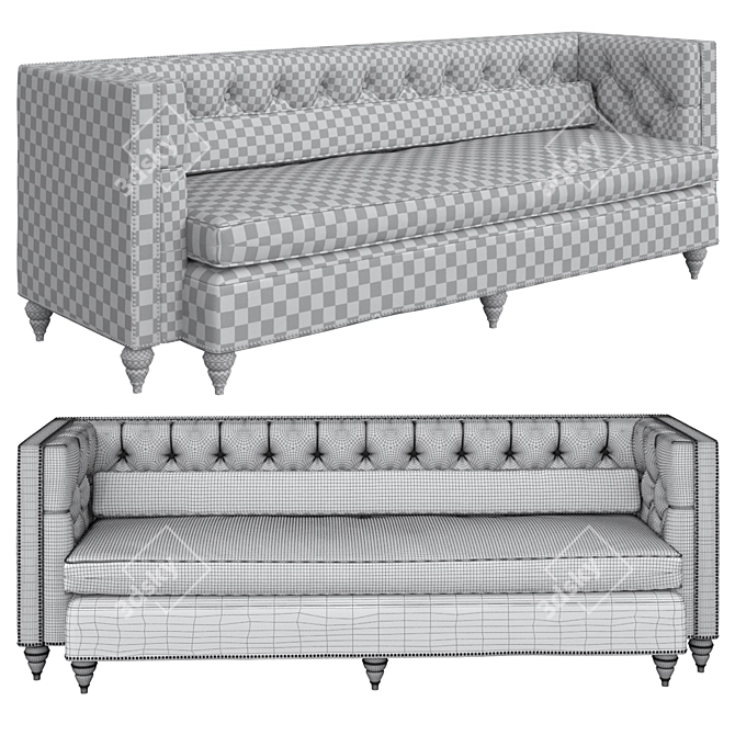 Classic Baker Blake Tufted Sofa 3D model image 2