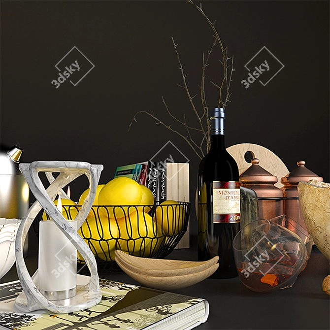 Stylish Kitchen Decor Set 3D model image 2