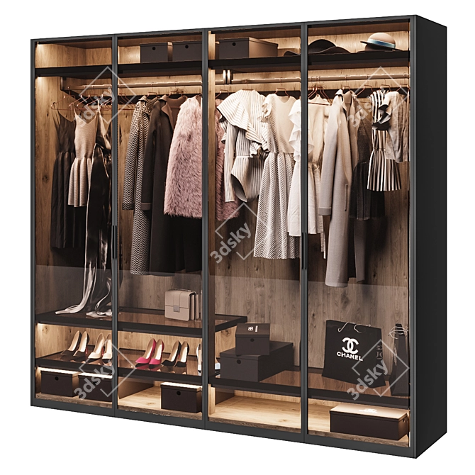 Poliform Wardrobe: Stylish and Spacious 3D model image 1