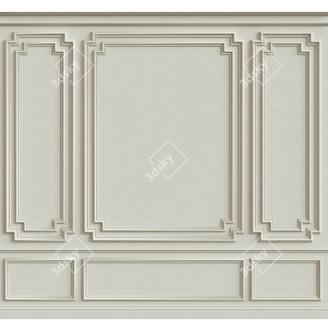 3D Wall Moulding Enhancement 3D model image 1