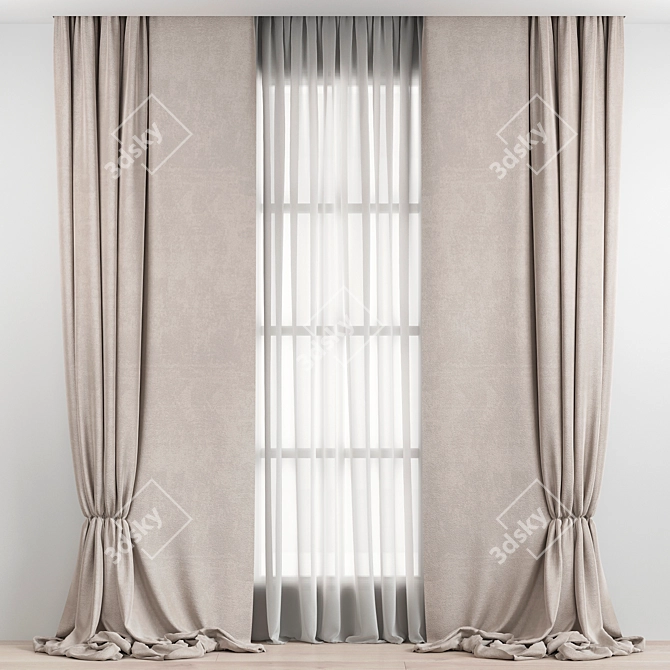 Elegant Drapery 3D model image 1