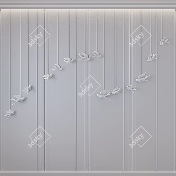 Gulls Decorative Wall Panel 3D model image 3