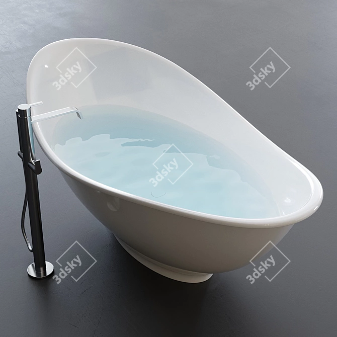 Elegant Pietraluce Freestanding Bathtub 3D model image 1