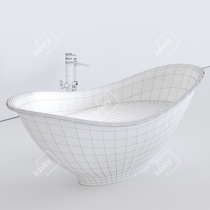 Elegant Pietraluce Freestanding Bathtub 3D model image 3