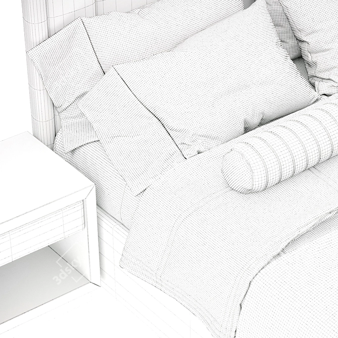 Theo Bed: Elegant Design, Premium Comfort 3D model image 3