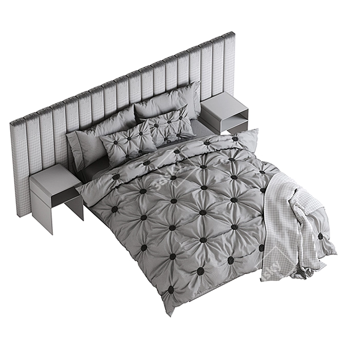 Avalon Channel Stitch Platform Bed 3D model image 3