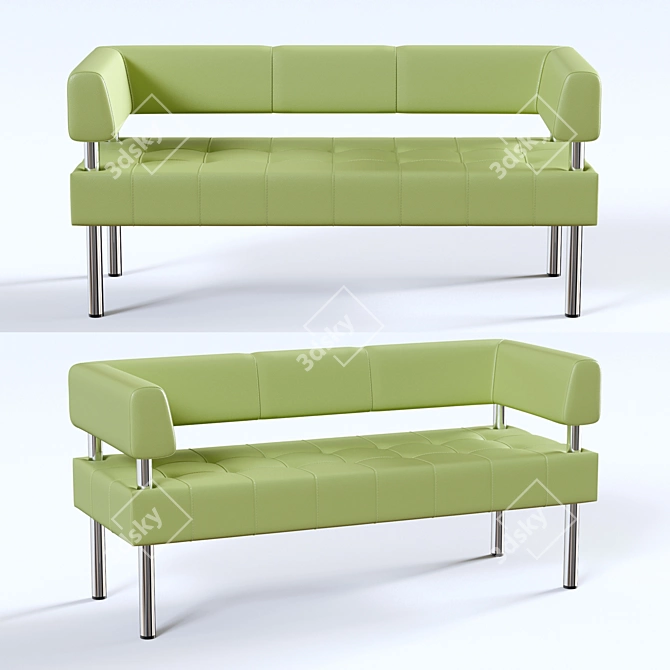 Business 3-Seater Sofa: Russian-made Elegance 3D model image 1