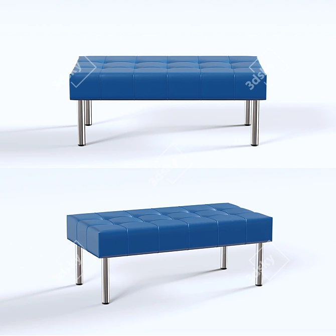 Sleek Business 2-Seater Bench 3D model image 1