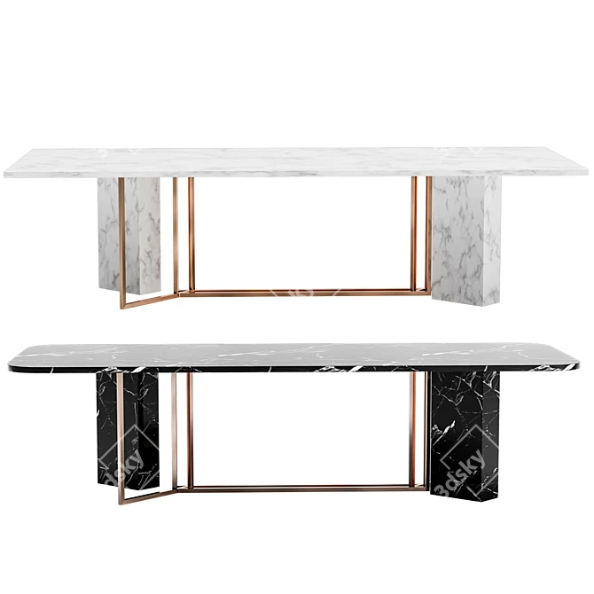 Sleek Plinto Meridiani Table 3D model image 2