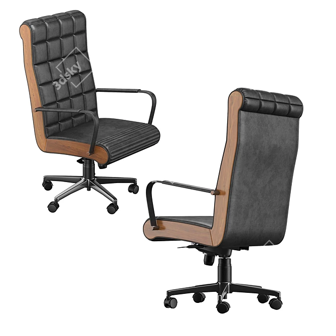 Queen Leather Office Chair 3D model image 2