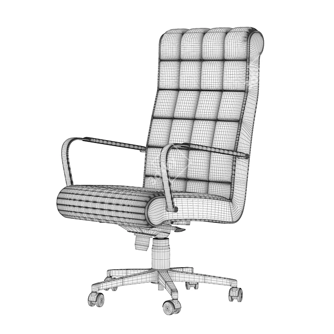 Queen Leather Office Chair 3D model image 3